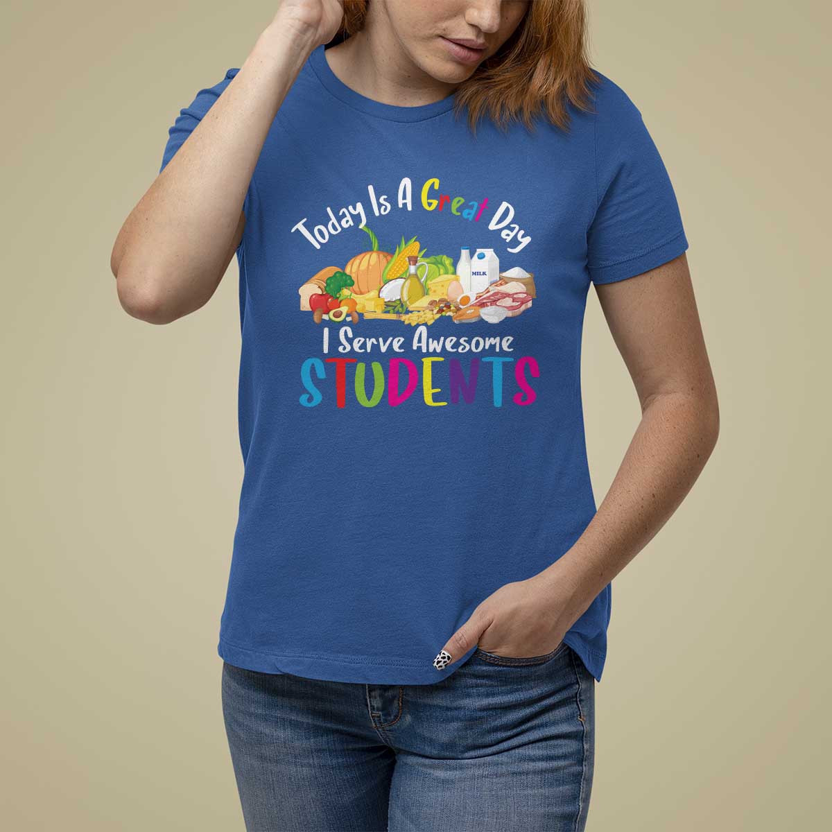 Lunch Lady T Shirt For Women Today Is A Great Day I Serve Awesome Students - Wonder Print Shop