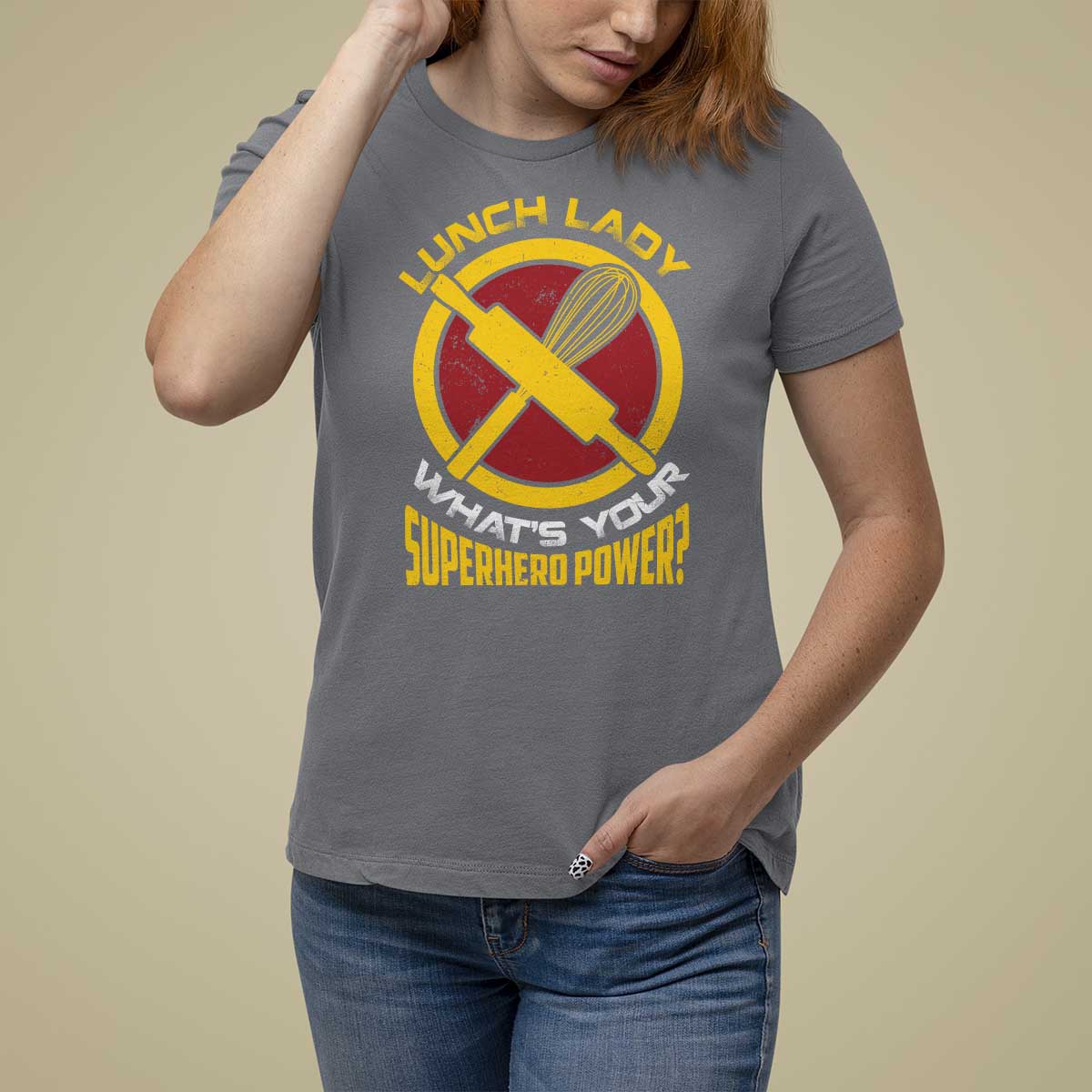 Funny Lunch Lady What's Your Superhero Power T Shirt For Women - Wonder Print Shop