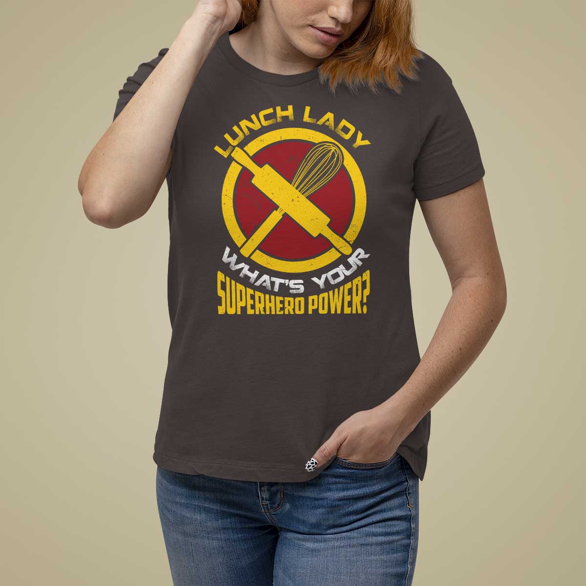Funny Lunch Lady What's Your Superhero Power T Shirt For Women - Wonder Print Shop