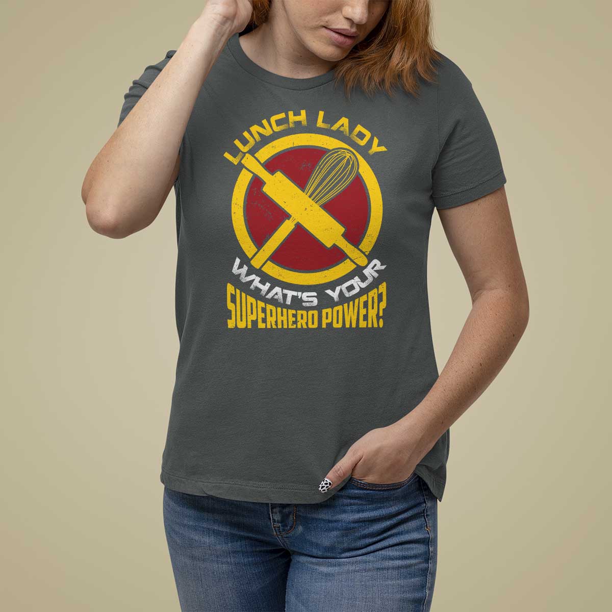 Funny Lunch Lady What's Your Superhero Power T Shirt For Women - Wonder Print Shop