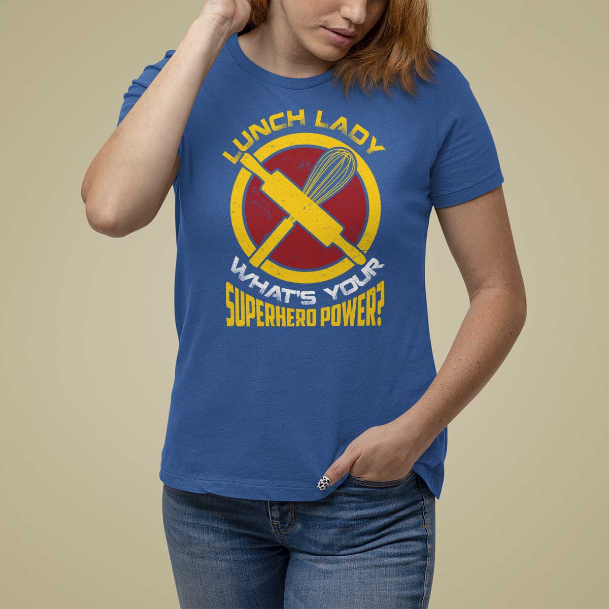Funny Lunch Lady What's Your Superhero Power T Shirt For Women - Wonder Print Shop