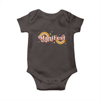 Manifest Baby Onesie Retro Groovy Rainbow Law Of Attraction