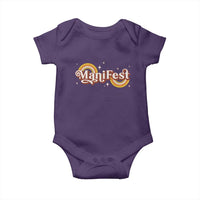 Manifest Baby Onesie Retro Groovy Rainbow Law Of Attraction
