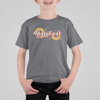 Manifest T Shirt For Kid Retro Groovy Rainbow Law Of Attraction