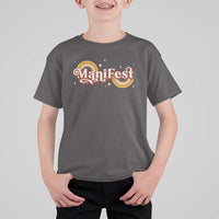 Manifest T Shirt For Kid Retro Groovy Rainbow Law Of Attraction
