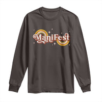 Manifest Long Sleeve Shirt Retro Groovy Rainbow Law Of Attraction