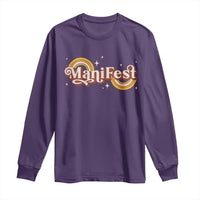 Manifest Long Sleeve Shirt Retro Groovy Rainbow Law Of Attraction