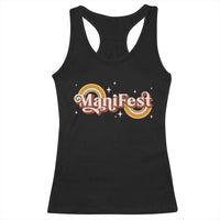 Manifest Racerback Tank Top Retro Groovy Rainbow Law Of Attraction