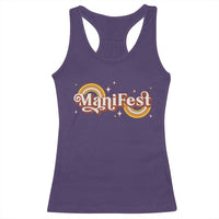 Manifest Racerback Tank Top Retro Groovy Rainbow Law Of Attraction