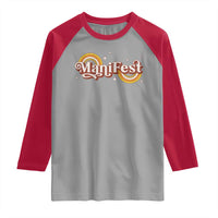 Manifest Raglan Shirt Retro Groovy Rainbow Law Of Attraction