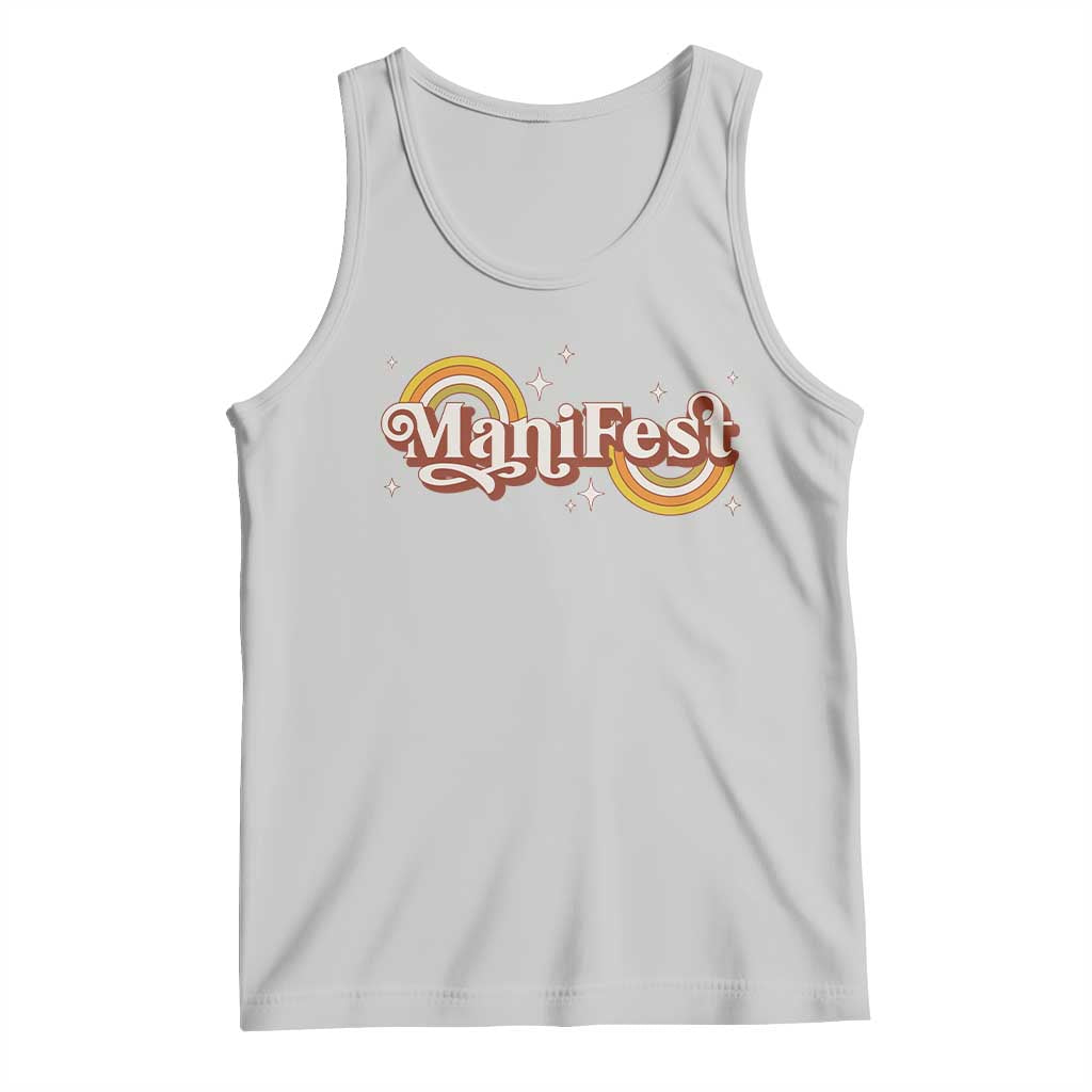 Manifest Tank Top Retro Groovy Rainbow Law Of Attraction