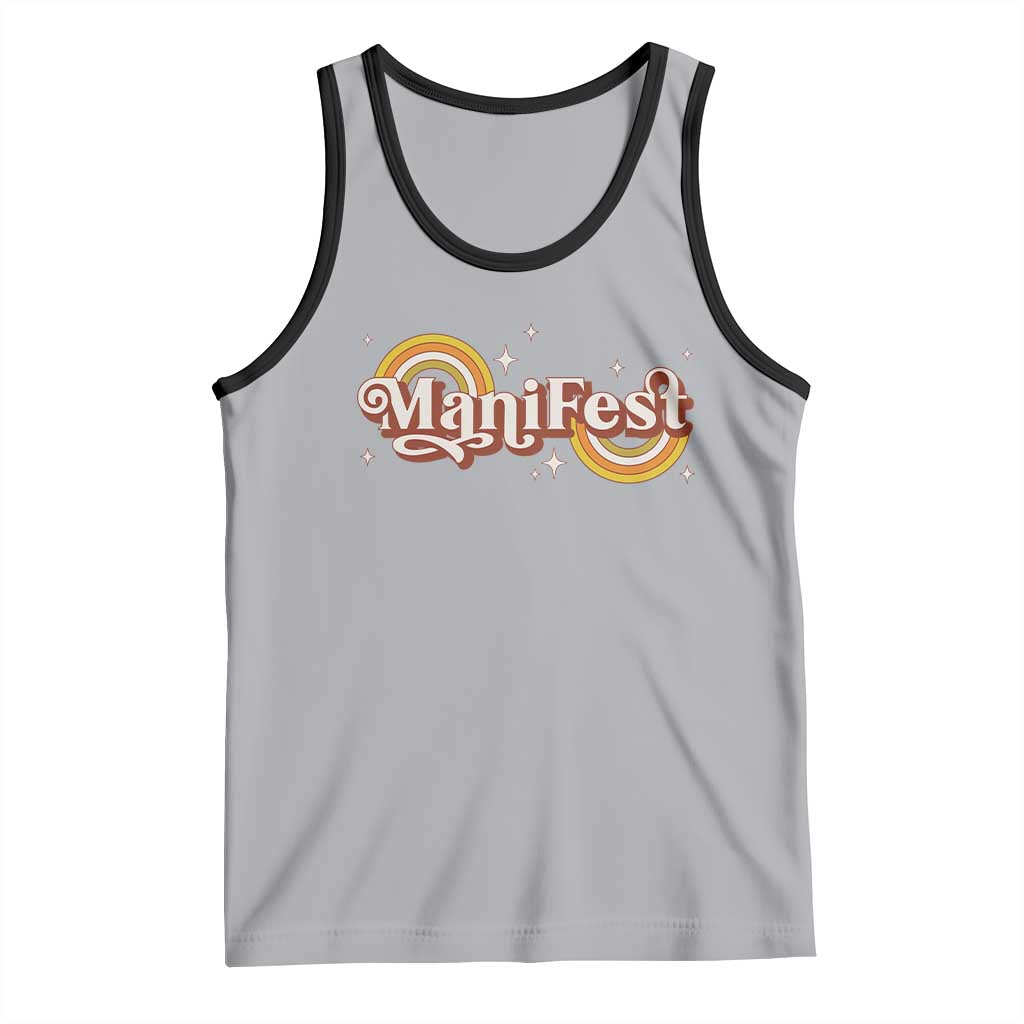 Manifest Tank Top Retro Groovy Rainbow Law Of Attraction