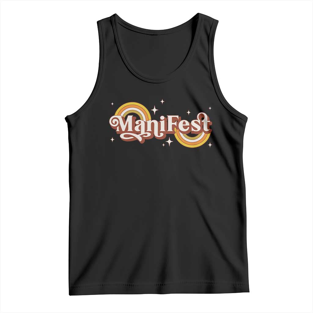 Manifest Tank Top Retro Groovy Rainbow Law Of Attraction