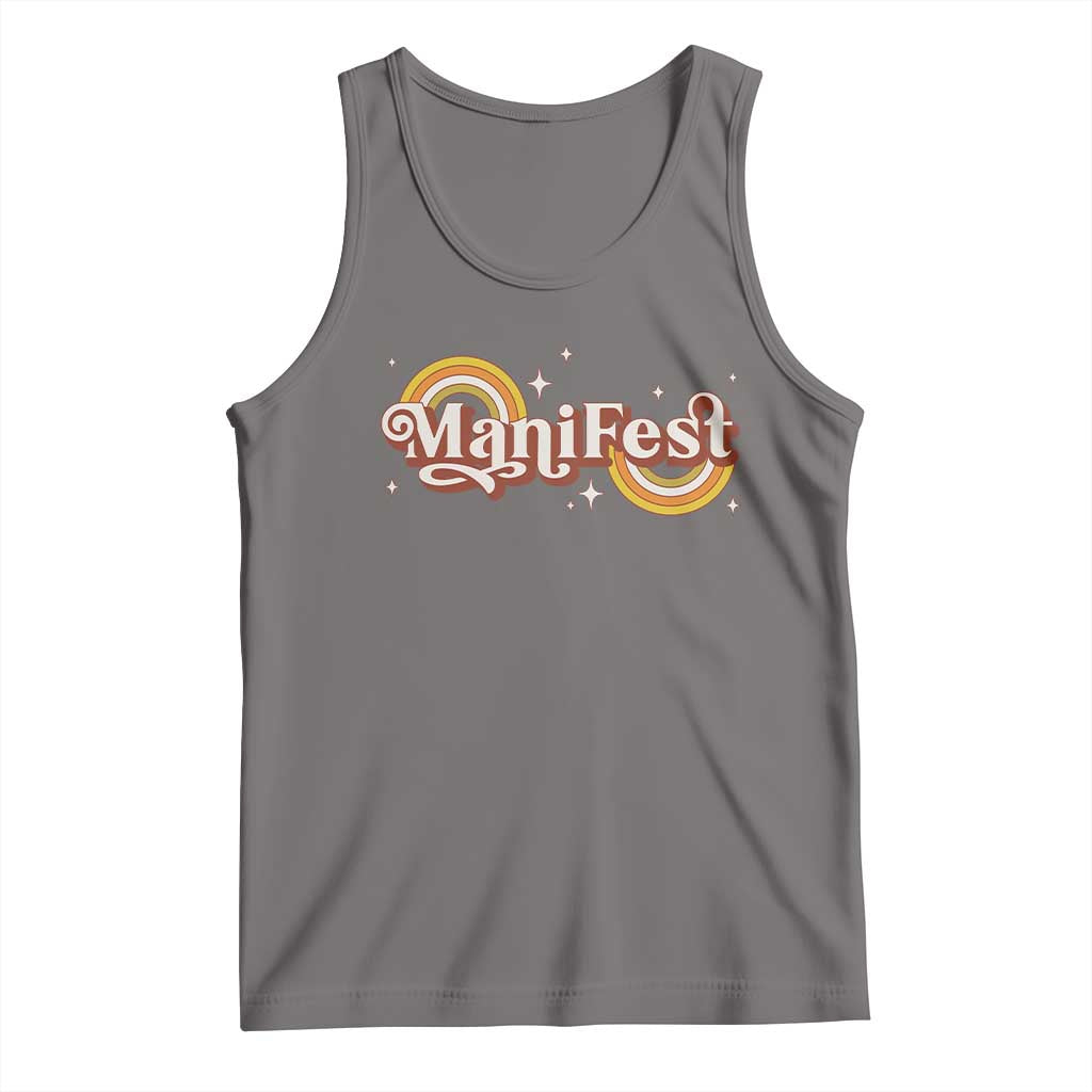 Manifest Tank Top Retro Groovy Rainbow Law Of Attraction