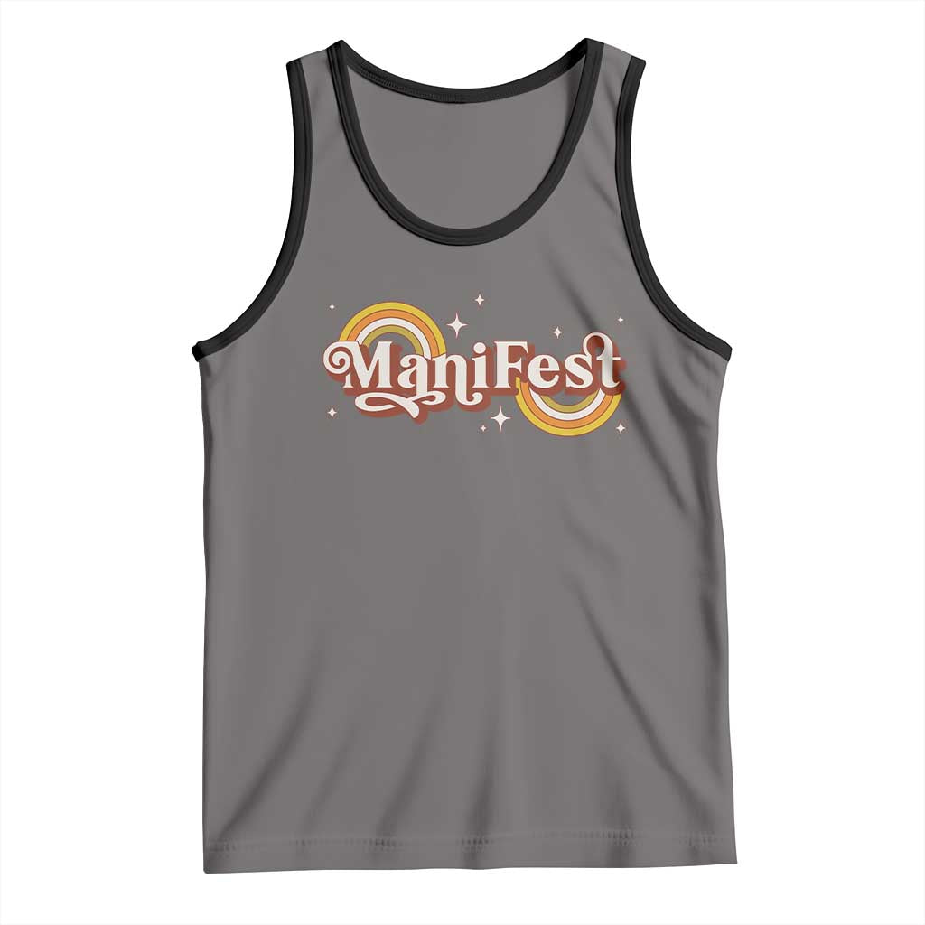 Manifest Tank Top Retro Groovy Rainbow Law Of Attraction