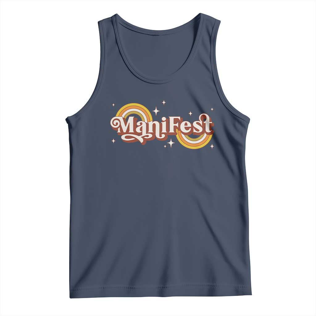 Manifest Tank Top Retro Groovy Rainbow Law Of Attraction