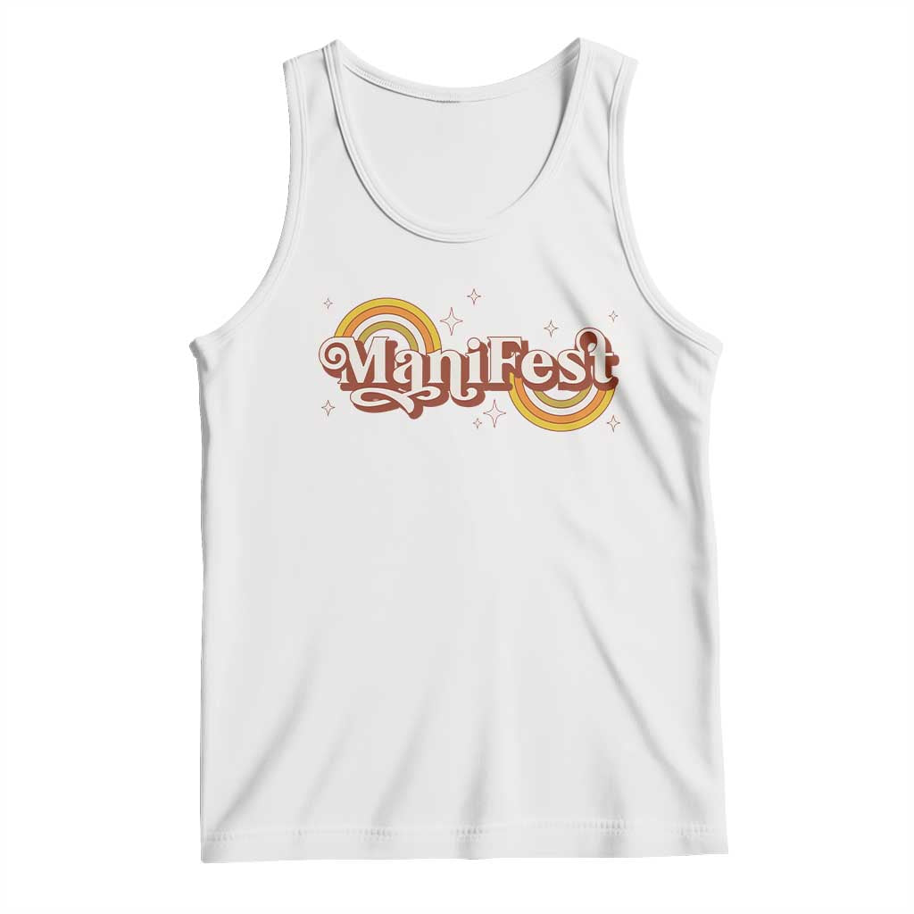 Manifest Tank Top Retro Groovy Rainbow Law Of Attraction