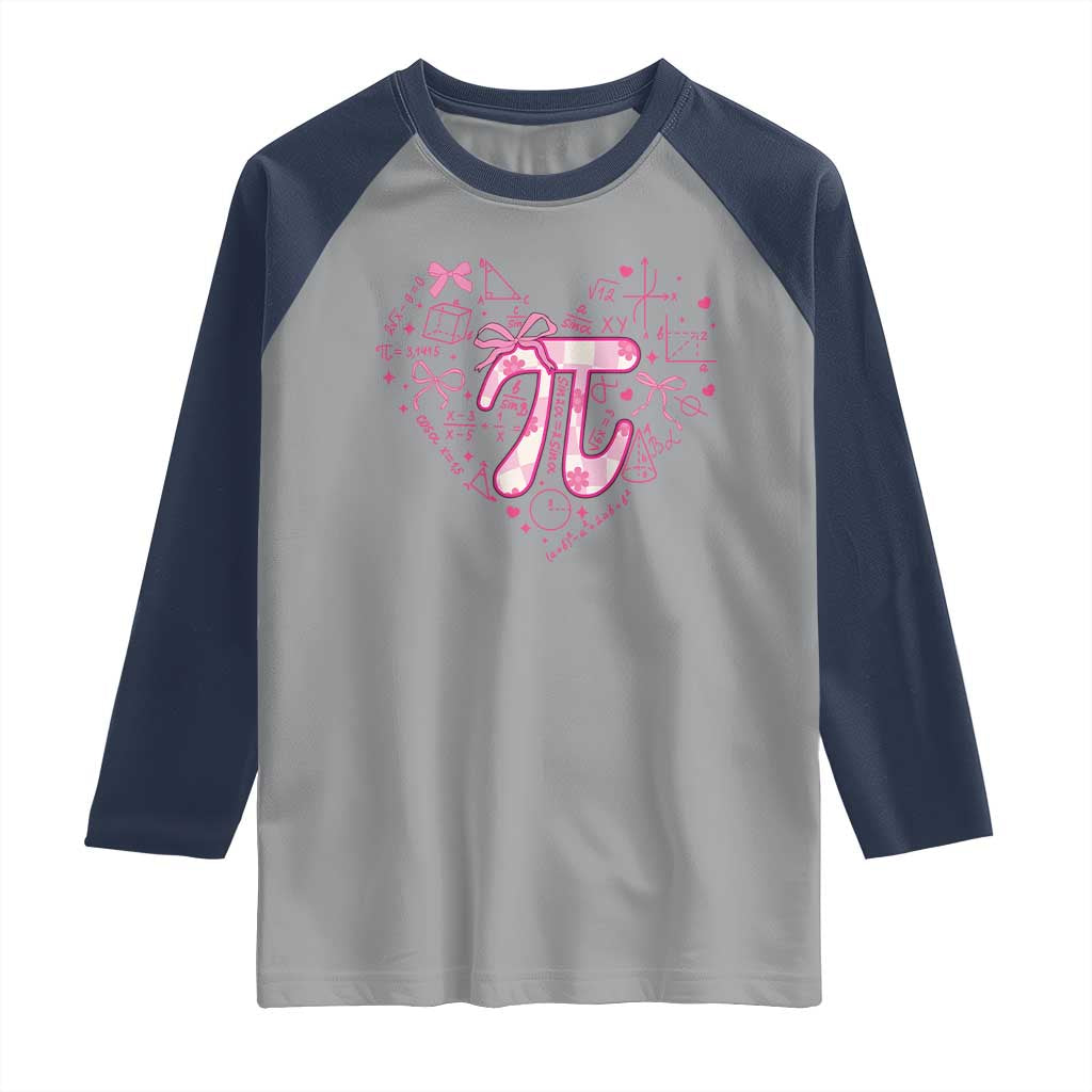 Coquette Pi Day Raglan Shirt Cute Girl Math