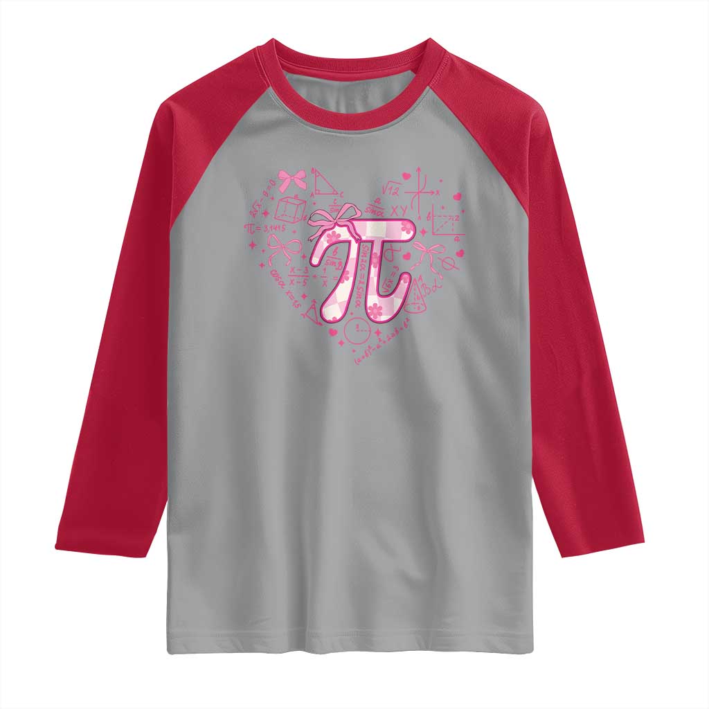 Coquette Pi Day Raglan Shirt Cute Girl Math