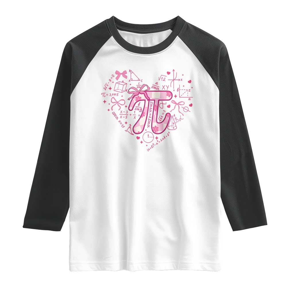 Coquette Pi Day Raglan Shirt Cute Girl Math