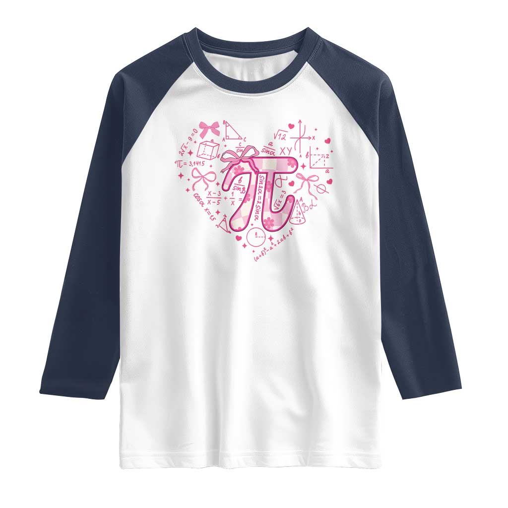 Coquette Pi Day Raglan Shirt Cute Girl Math