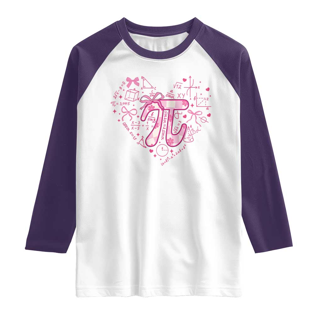 Coquette Pi Day Raglan Shirt Cute Girl Math