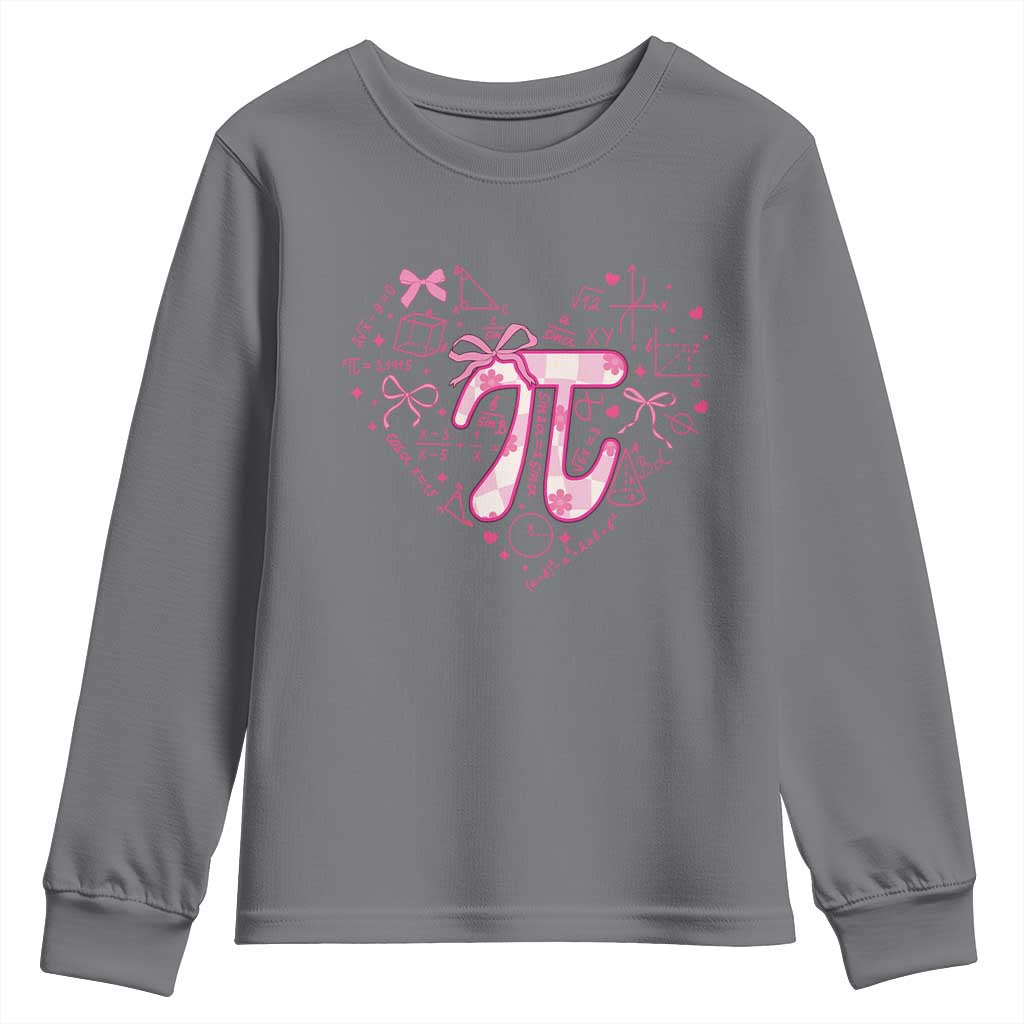 Coquette Pi Day Youth Sweatshirt Cute Girl Math