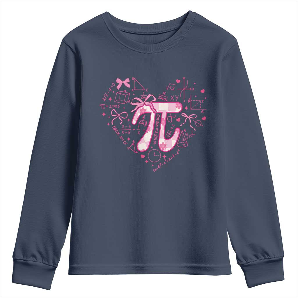Coquette Pi Day Youth Sweatshirt Cute Girl Math