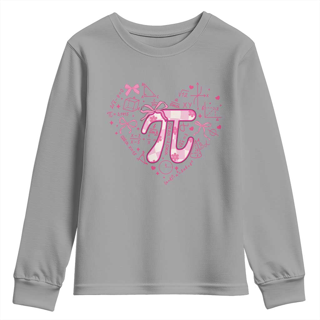 Coquette Pi Day Youth Sweatshirt Cute Girl Math