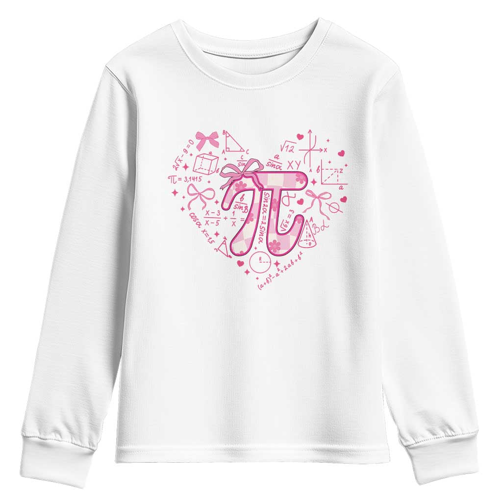 Coquette Pi Day Youth Sweatshirt Cute Girl Math