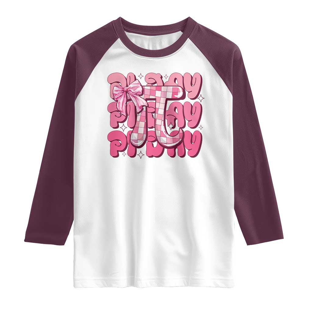 Coquette Pi Day Raglan Shirt Math Lover Cute Girl Mathematician