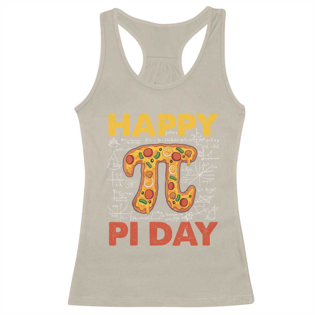 Happy Pi Day Racerback Tank Top Funny Pi Pizza