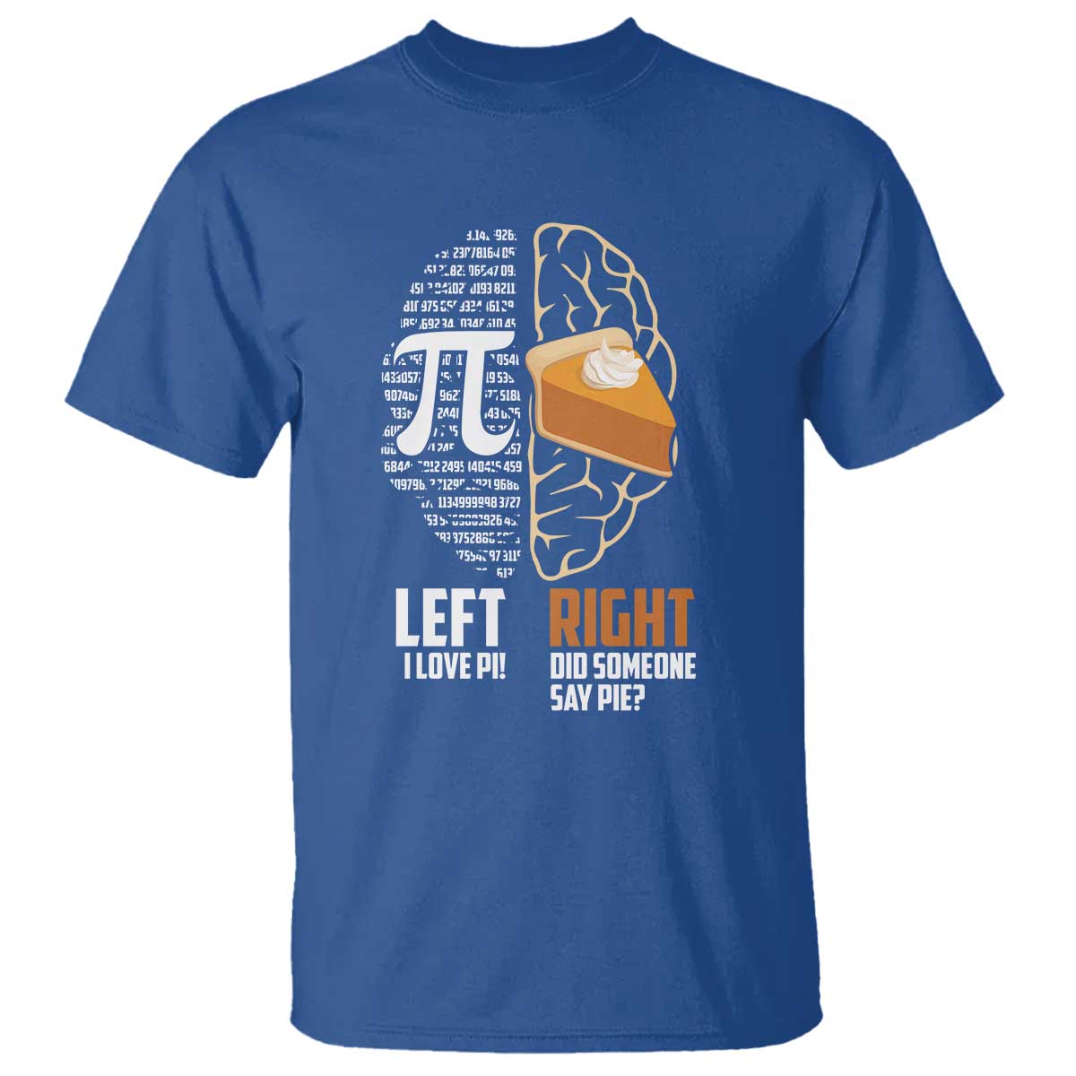 Funny Pi Day T Shirt Left Vs Right Brain 3,14 Pie Math Lover