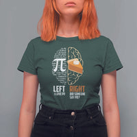 Funny Pi Day T Shirt For Women Left Vs Right Brain 3,14 Pie Math Lover