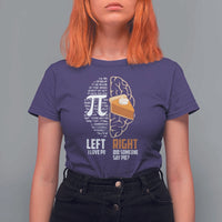 Funny Pi Day T Shirt For Women Left Vs Right Brain 3,14 Pie Math Lover