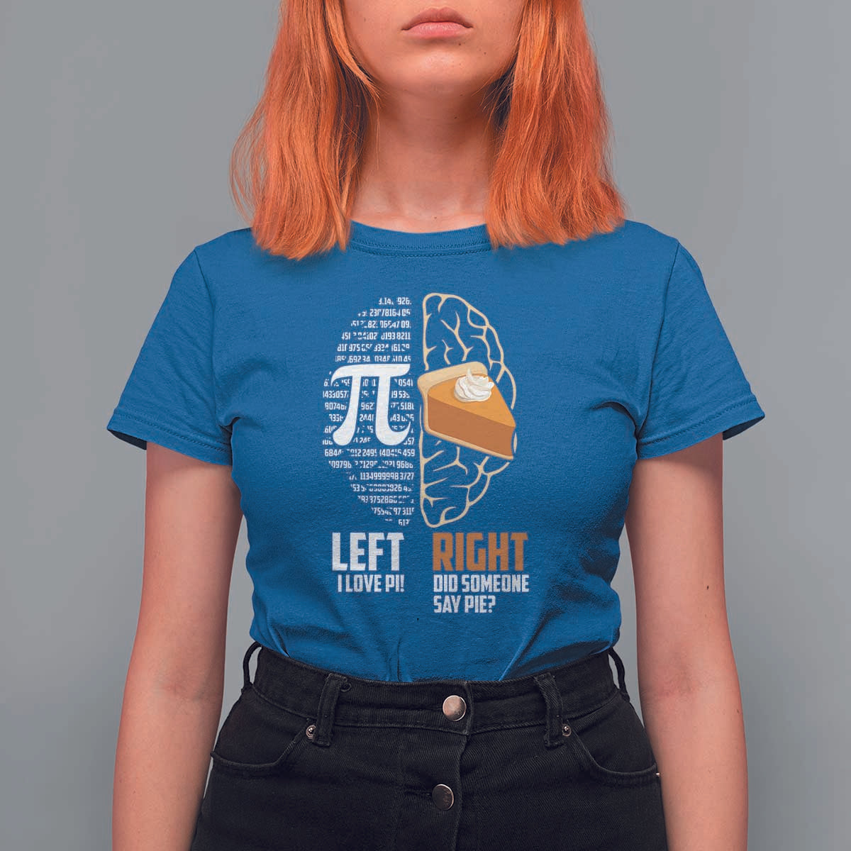 Funny Pi Day T Shirt For Women Left Vs Right Brain 3,14 Pie Math Lover