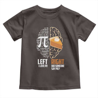 Funny Pi Day Toddler T Shirt Left Vs Right Brain 3,14 Pie Math Lover