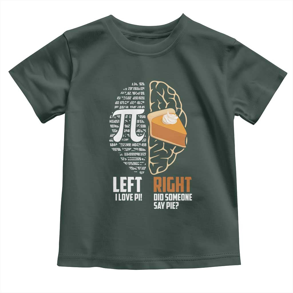 Funny Pi Day Toddler T Shirt Left Vs Right Brain 3,14 Pie Math Lover