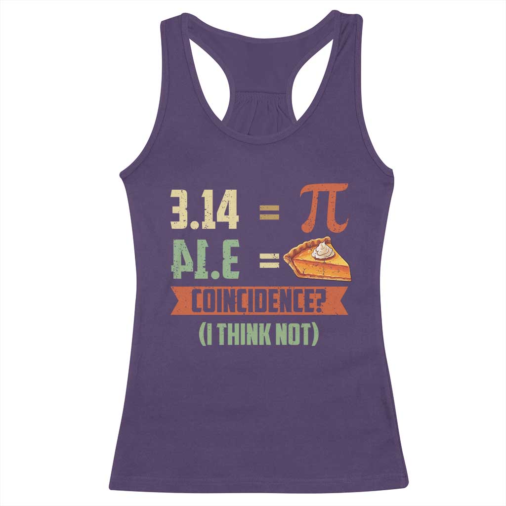 Funny Pi Day Racerback Tank Top Pi 3 14 Pie Coincidence Math Lover