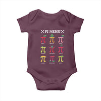 Funny Pi Day Baby Onesie Pi Menu Fruits Pie Math Lover