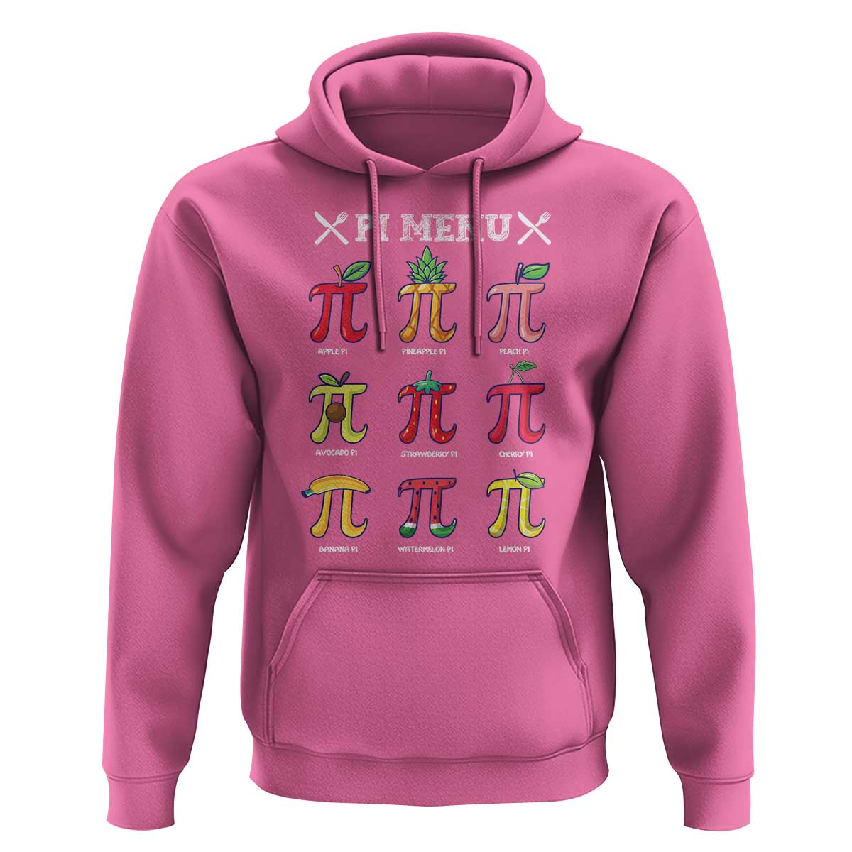 Funny Pi Day Hoodie Pi Menu Fruits Pie Math Lover