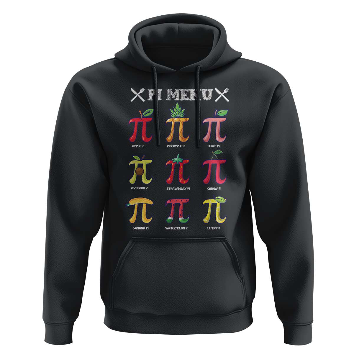 Funny Pi Day Hoodie Pi Menu Fruits Pie Math Lover