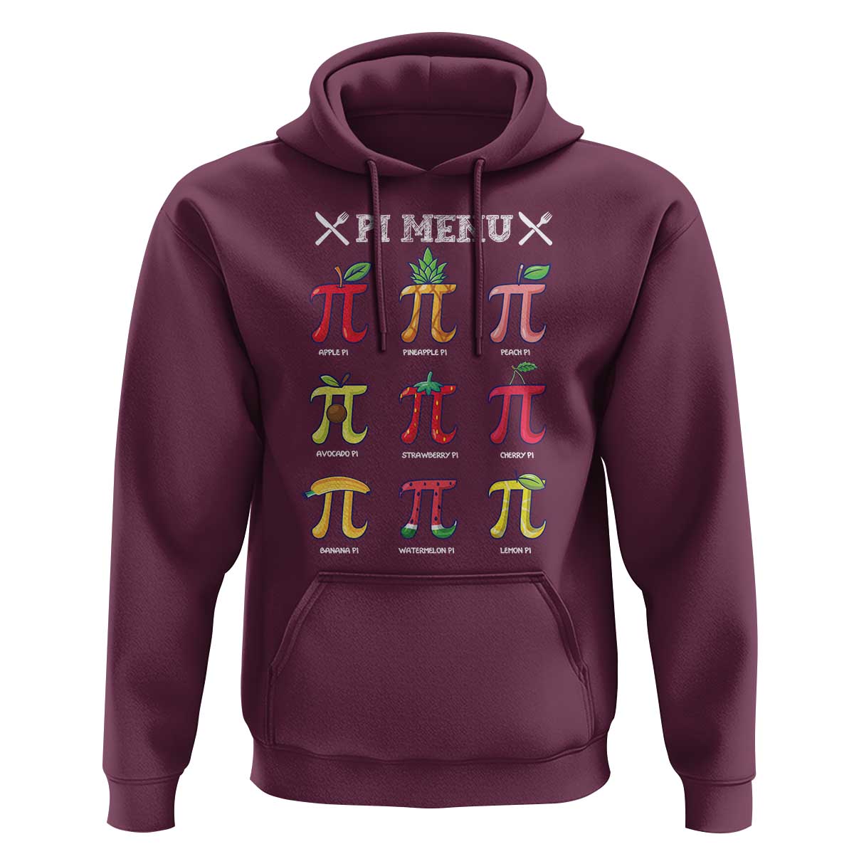 Funny Pi Day Hoodie Pi Menu Fruits Pie Math Lover