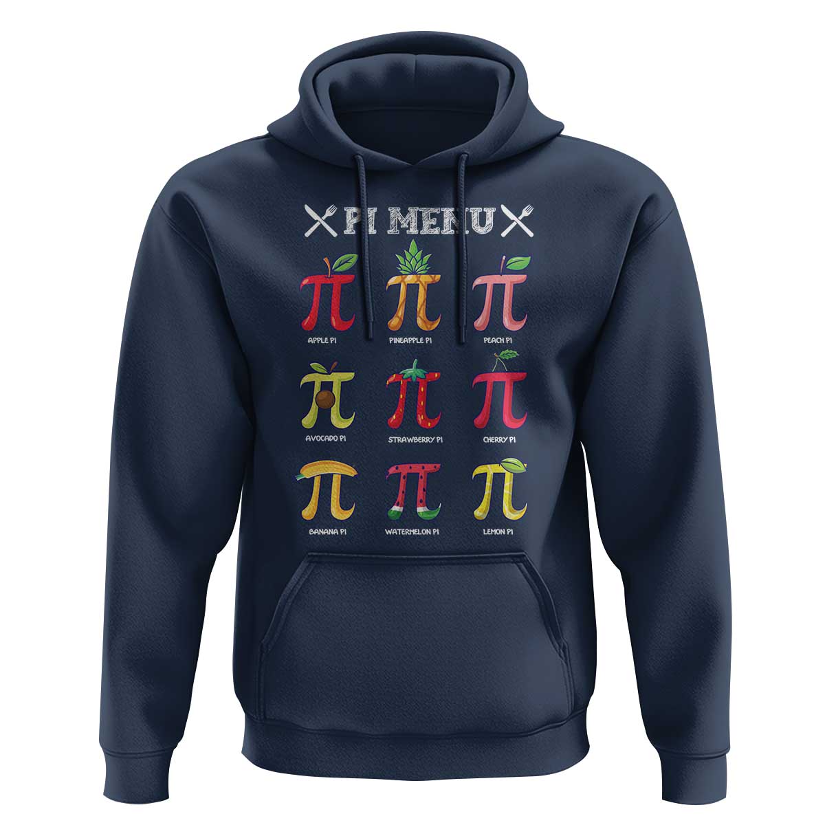 Funny Pi Day Hoodie Pi Menu Fruits Pie Math Lover