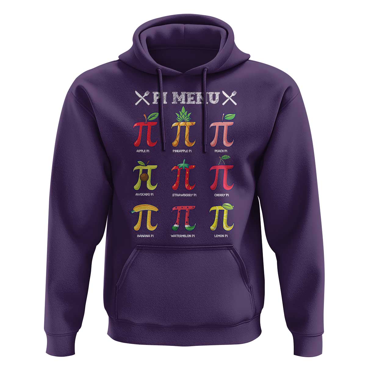 Funny Pi Day Hoodie Pi Menu Fruits Pie Math Lover