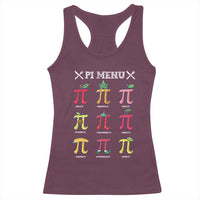 Funny Pi Day Racerback Tank Top Pi Menu Fruits Pie Math Lover