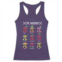 Funny Pi Day Racerback Tank Top Pi Menu Fruits Pie Math Lover