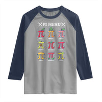Funny Pi Day Raglan Shirt Pi Menu Fruits Pie Math Lover