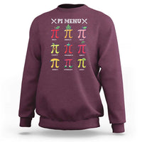 Funny Pi Day Sweatshirt Pi Menu Fruits Pie Math Lover