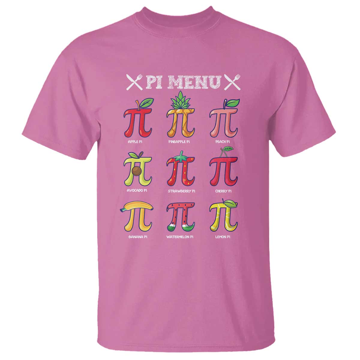 Funny Pi Day T Shirt Pi Menu Fruits Pie Math Lover